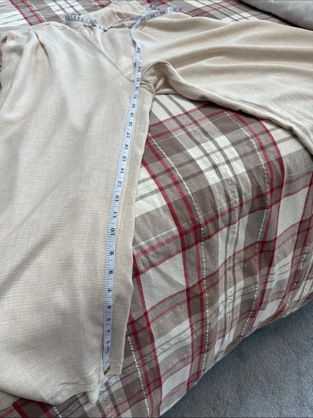 H&M Wide-Leg Linen-Blend Pants in Light Cream